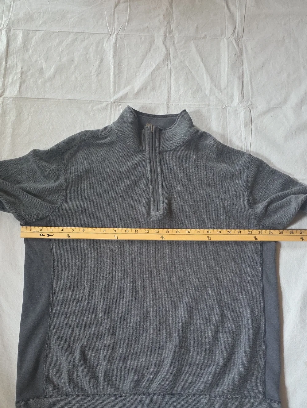Tommy Bahama Men's 1/4 Zip Textured Knit Pullover Gray Long Sleeve XL